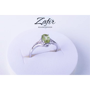 Olivin ásvány gyűrű (Peridot)